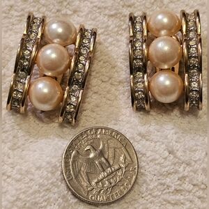 Vintage Gold Tone,synthetic Pearl Earrings